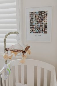 Photo of a print on wall in babys room